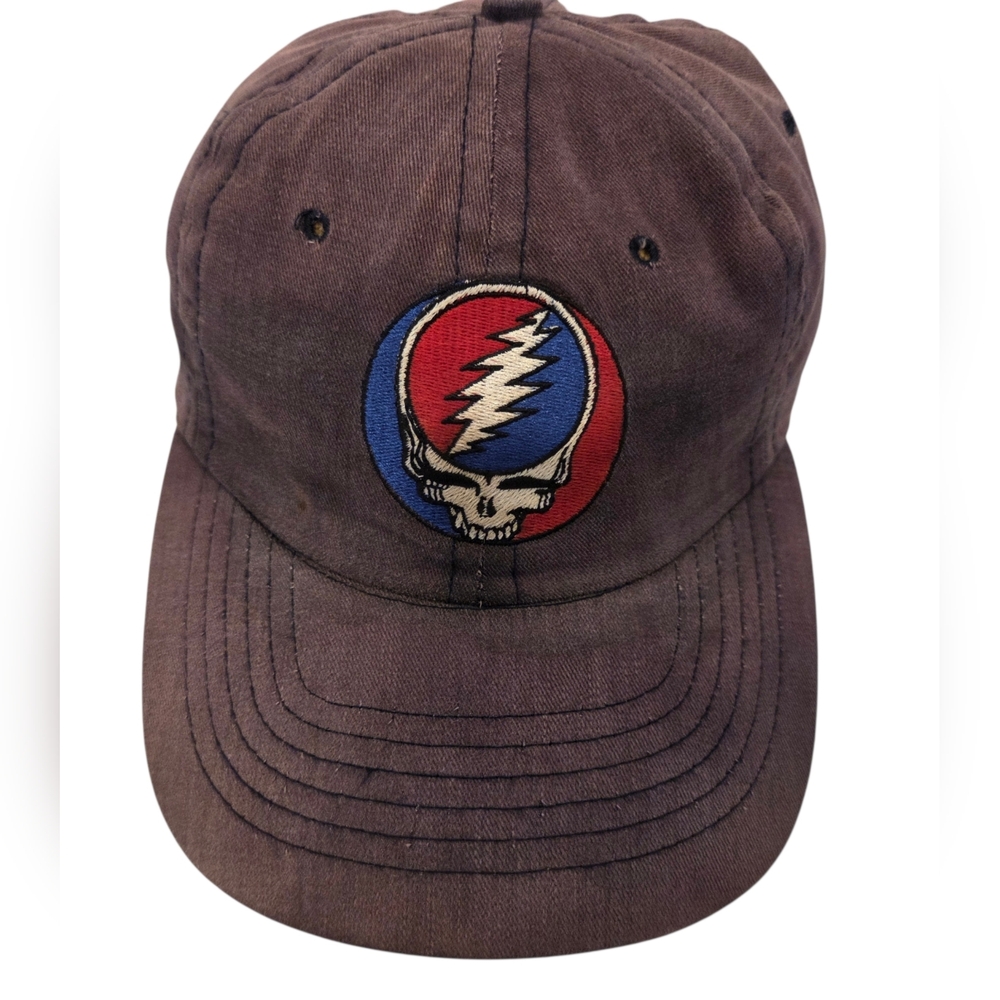 Vintage 90s Grateful Dead Dad Hat Rare Leather Strap Made In USA